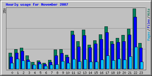 Hourly usage for November 2007